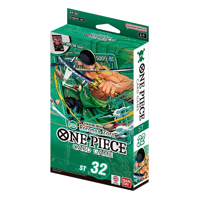One Piece Card Game: Green Roronoa Zoro Starter Deck ST32 (2026.07.31.-től lesz elérhető)