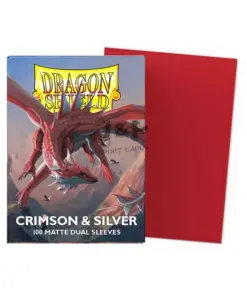 Dragon Shiled Standard Sleeves - Crimison & Silver matte dual (100)