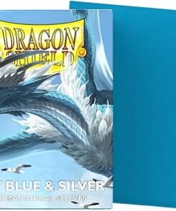 Dragon Shiled Standard Sleeves - Sky Blue & Silver matte dual  (100)