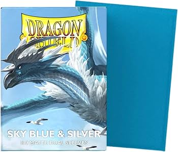 Dragon Shiled Standard Sleeves - Sky Blue & Silver matte dual (100)