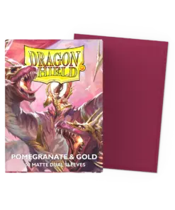 Dragon Shiled Standard Sleeves - Pomegranate & Gold matte dual (100)