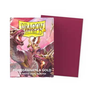 Dragon Shiled Standard Sleeves - Pomegranate & Gold matte dual (100)