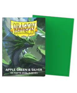 Dragon Shiled Standard Sleeves - Apple Green & Silver matte dual (100)