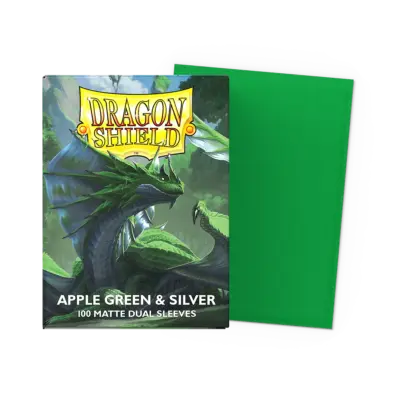 Dragon Shiled Standard Sleeves - Apple Green & Silver matte dual (100)