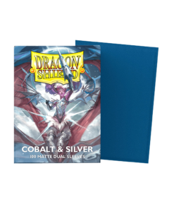 Dragon Shiled Standard Sleeves - Cobalt & Silver matte dual (100)