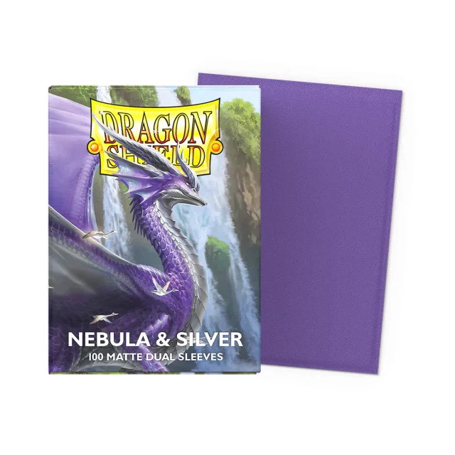 Dragon Shiled Standard Sleeves - Nebula & Silver matte dual (100)